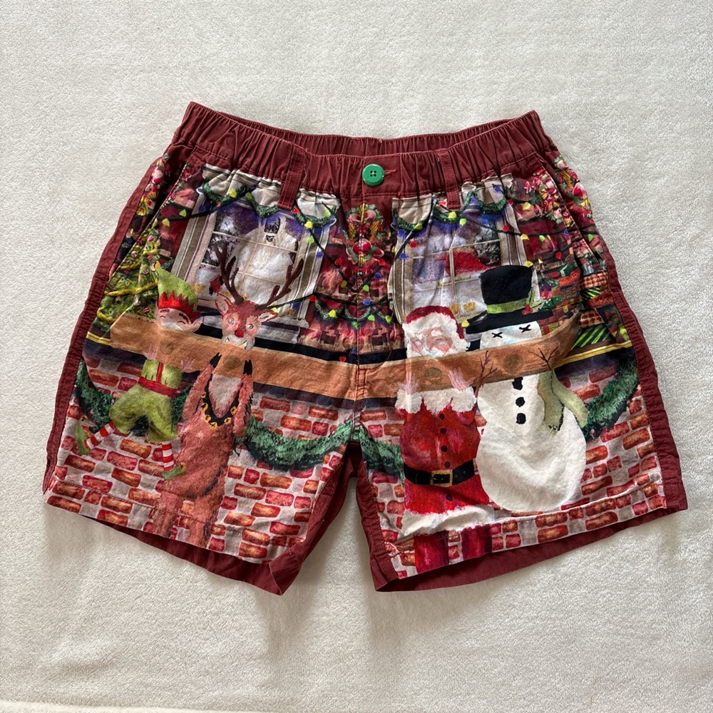 Holiday Chubbies 5.5" Inseam Red Santa Drinking Game Swim Shorts Large- READ